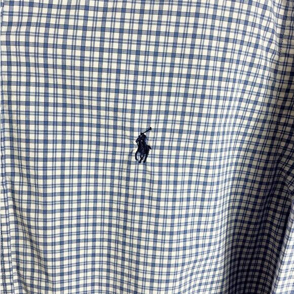 Ralph Lauren Mens Button Down Shirt Gingham Checkered Blue White Large - Picture 3 of 6